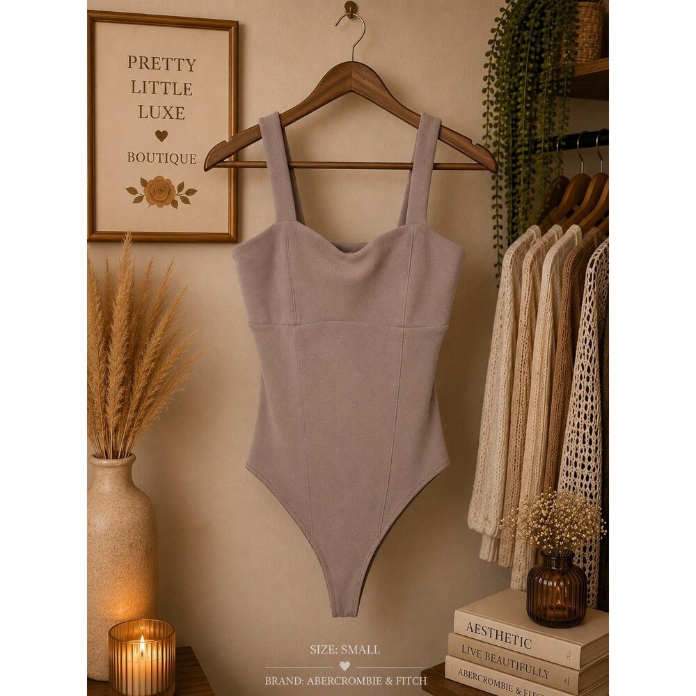 Abercrombie & Fitch Taupe Structured Corset Bodysuit Small